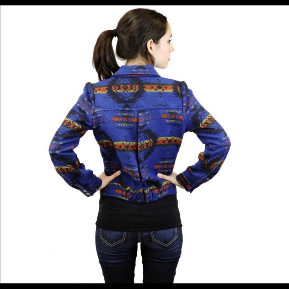 Blu Pepper | Aztec Pendleton Inspired Wool Bomber… - image 3